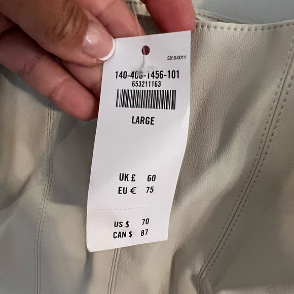 NWT Abercrombie & Fitch Vegan Leather Corset Scoop Neck Tank Top Cream size L - Picture 3 of 13